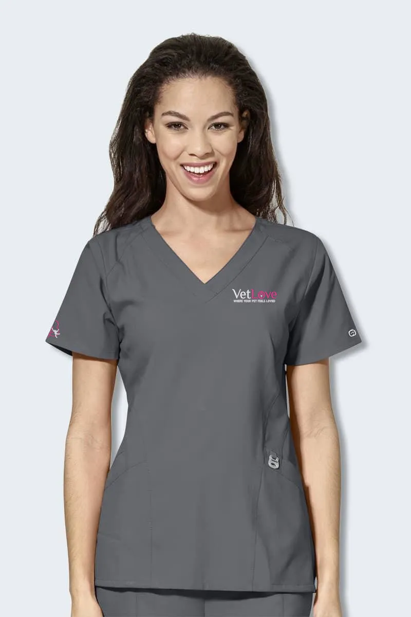 6155 VETLOVE WonderWink W123 Womens Stylized V-neck Top