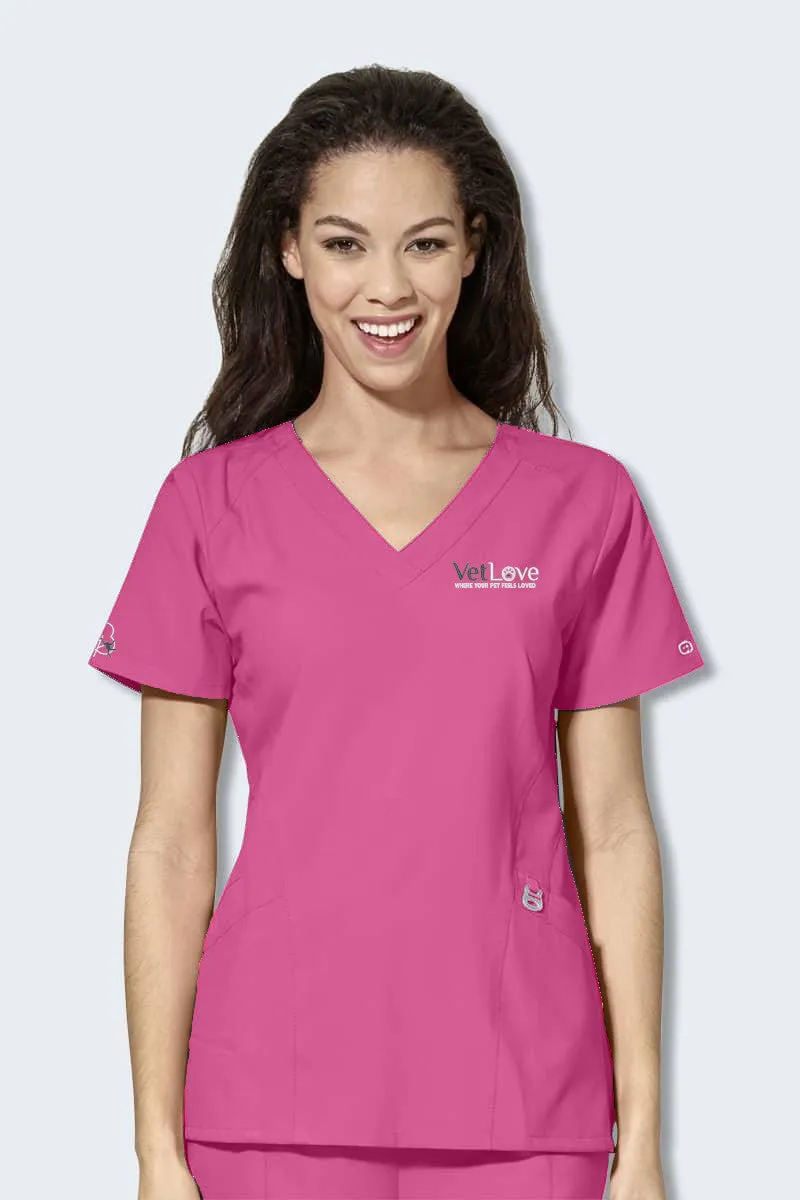 6155 VETLOVE WonderWink W123 Womens Stylized V-neck Top