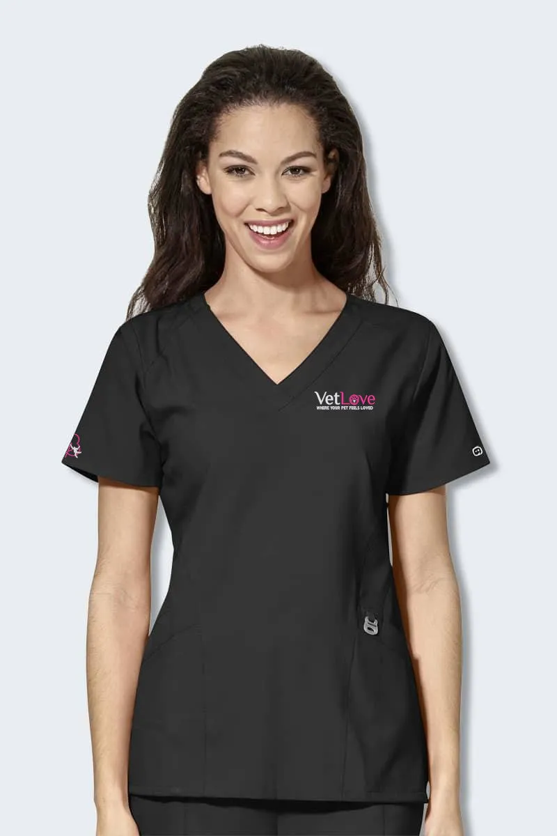 6155 VETLOVE WonderWink W123 Womens Stylized V-neck Top