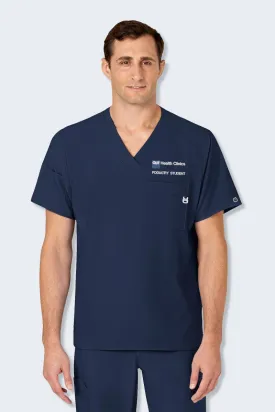 6355 QUT Podiatry Student WonderWink W123 Mens V-Neck Top