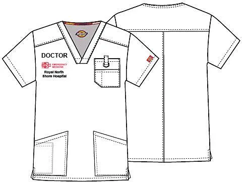 81906 RNSH Emergency Dickies EDS Signature Men's V-neck Utility Scrub Top