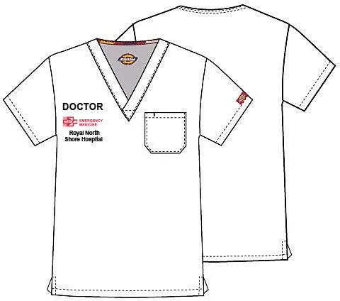 83706 Dickies RNSH Emergency Classic Unisex V-Neck Scrub Top