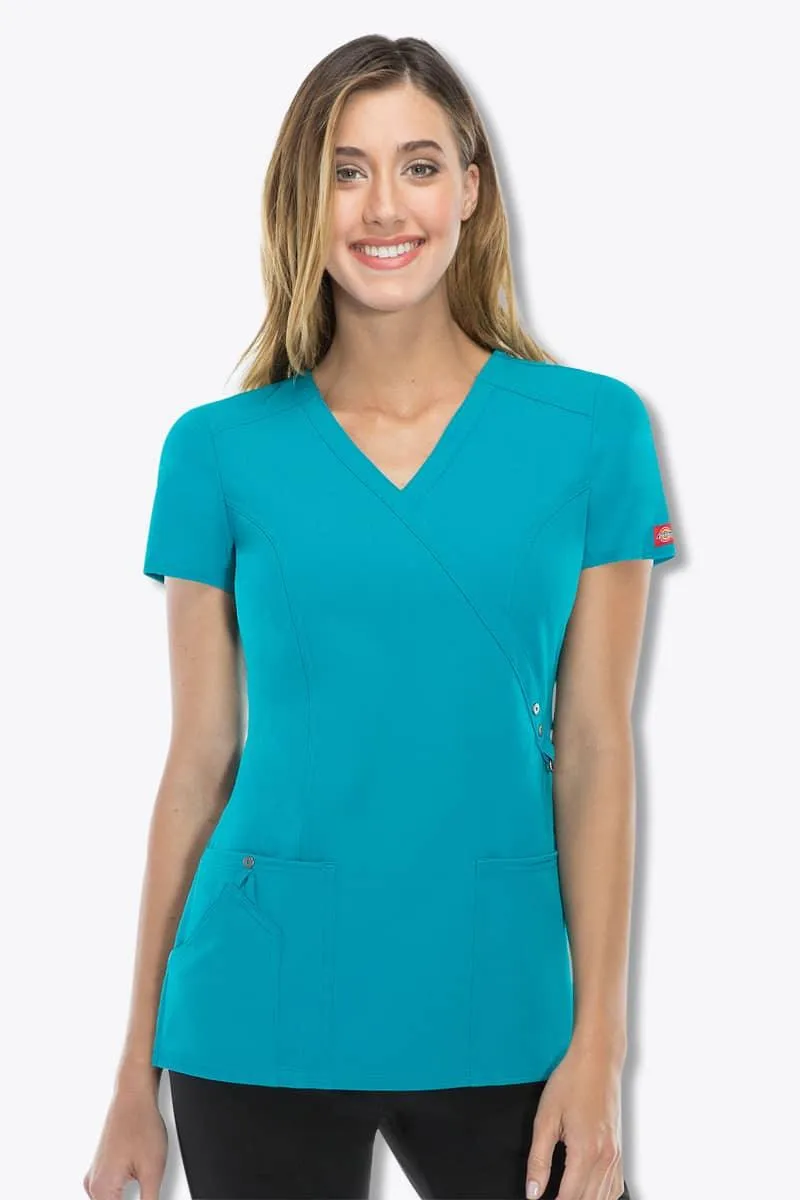 85956 Dickies Xtreme Stretch Women's Mock Wrap Top