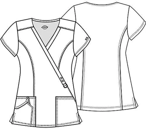 85956 Dickies Xtreme Stretch Women's Mock Wrap Top