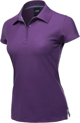 A2Y Women's Basic Casual Essentials 4-Button Junior-Fit PK Cotton Pique Polo Shirt