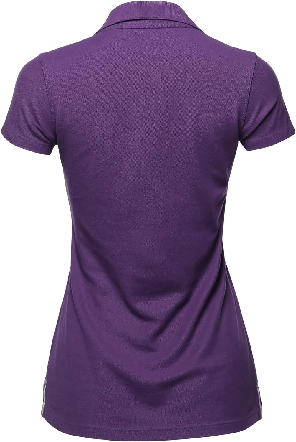 A2Y Women's Basic Casual Essentials 4-Button Junior-Fit PK Cotton Pique Polo Shirt