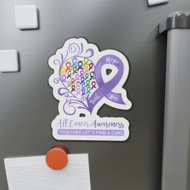All Cancer Awareness Heart Flexible Vehicle Magnet