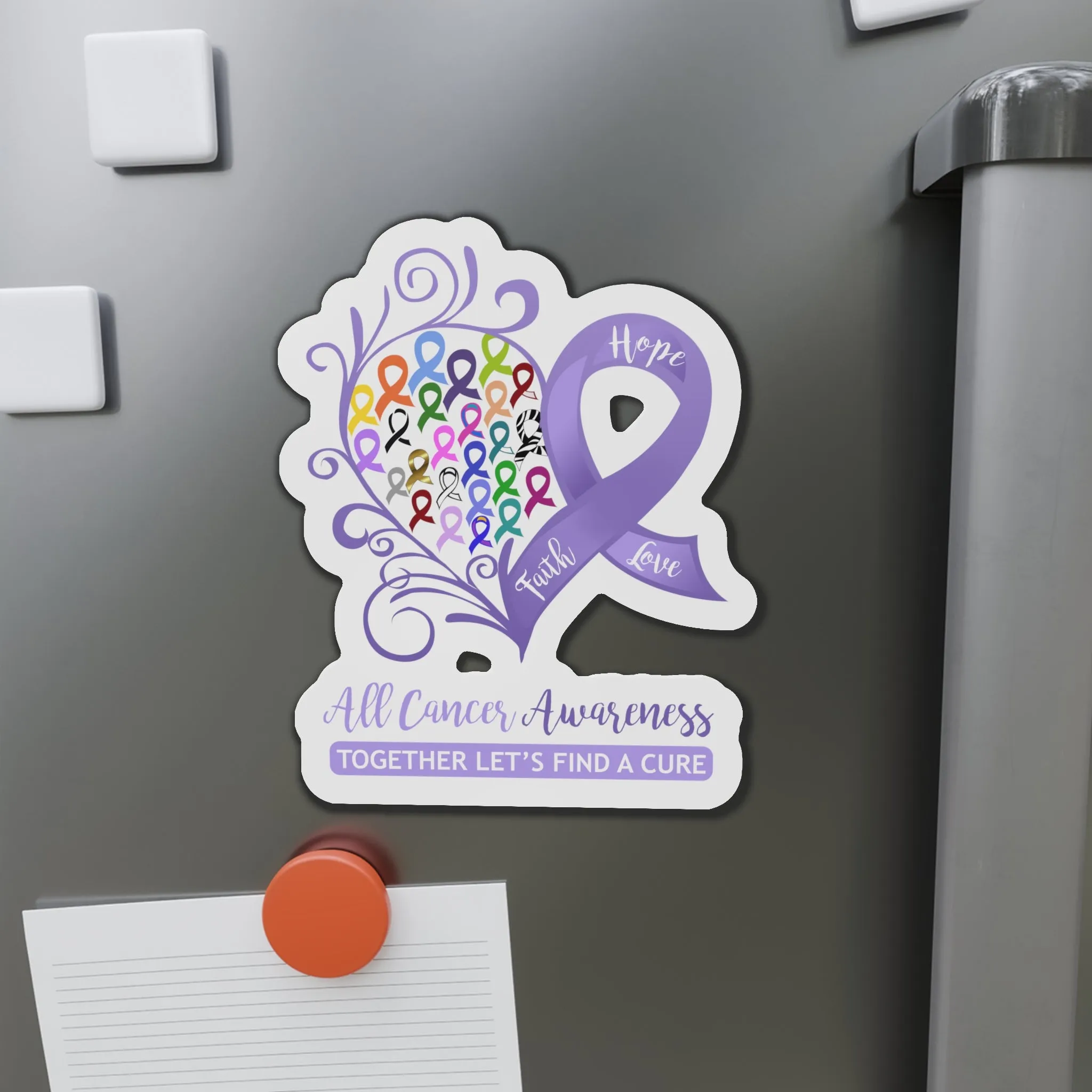 All Cancer Awareness Heart Flexible Vehicle Magnet