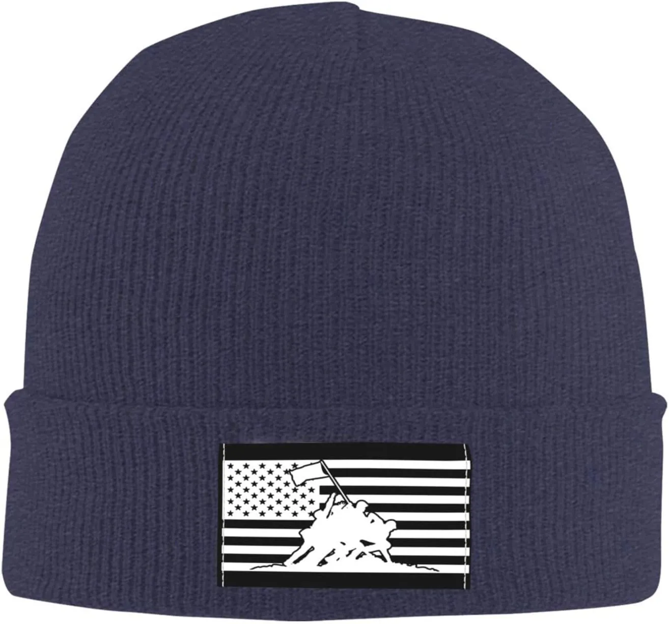 America Flag Veteran Beanie Cap Soft Knit Hat for Women Men Winter Warm Hat