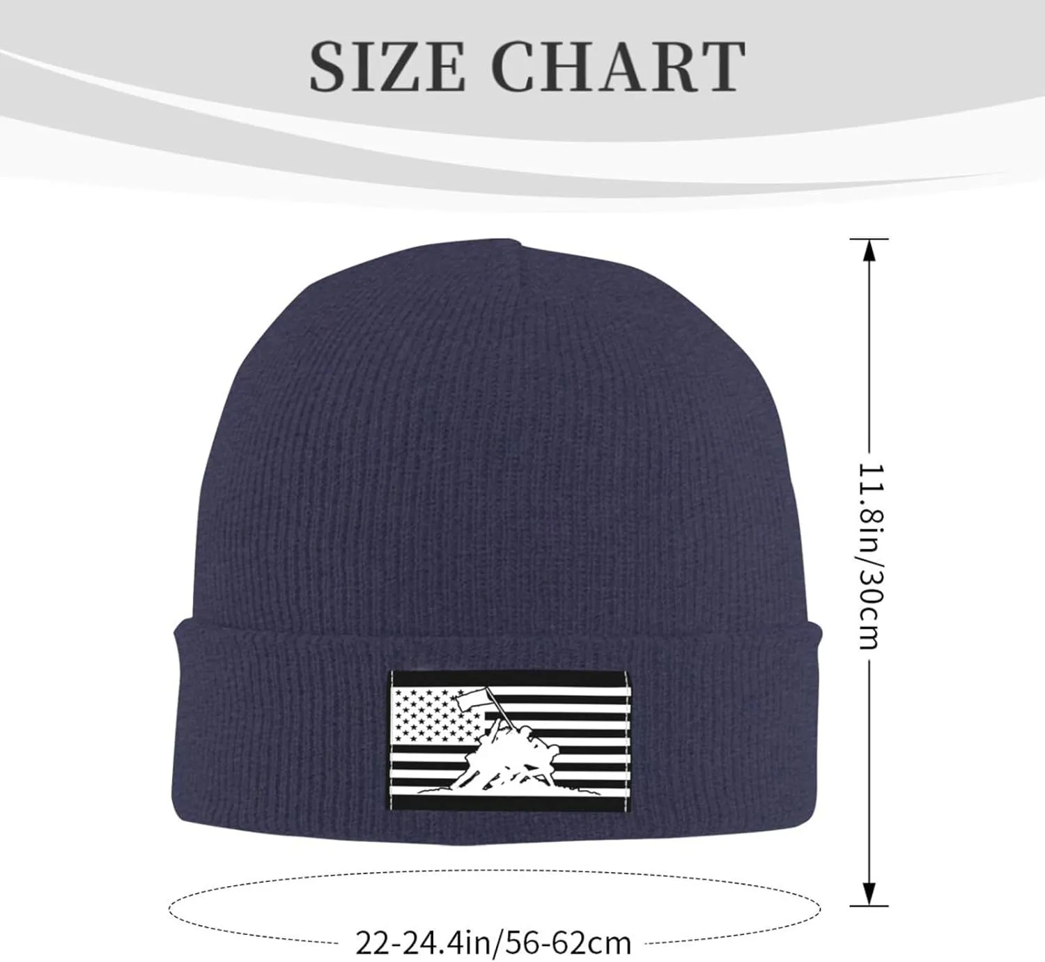 America Flag Veteran Beanie Cap Soft Knit Hat for Women Men Winter Warm Hat