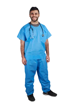 Asp Global Scrubs Pant Scrub Disp Adult 2Xlnon-Woven Blu 50/Cs