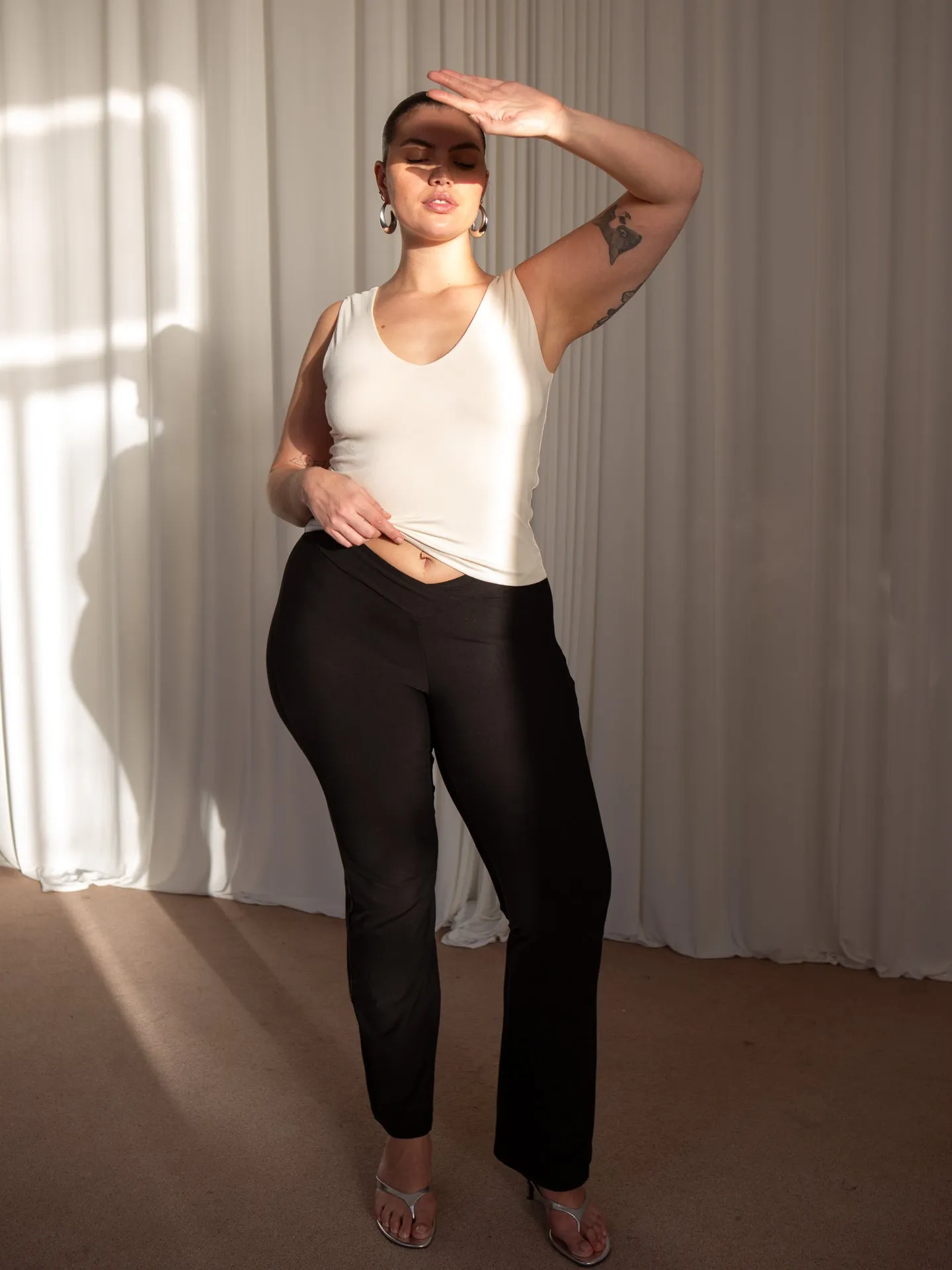 Bamboo Trousers with V-Front