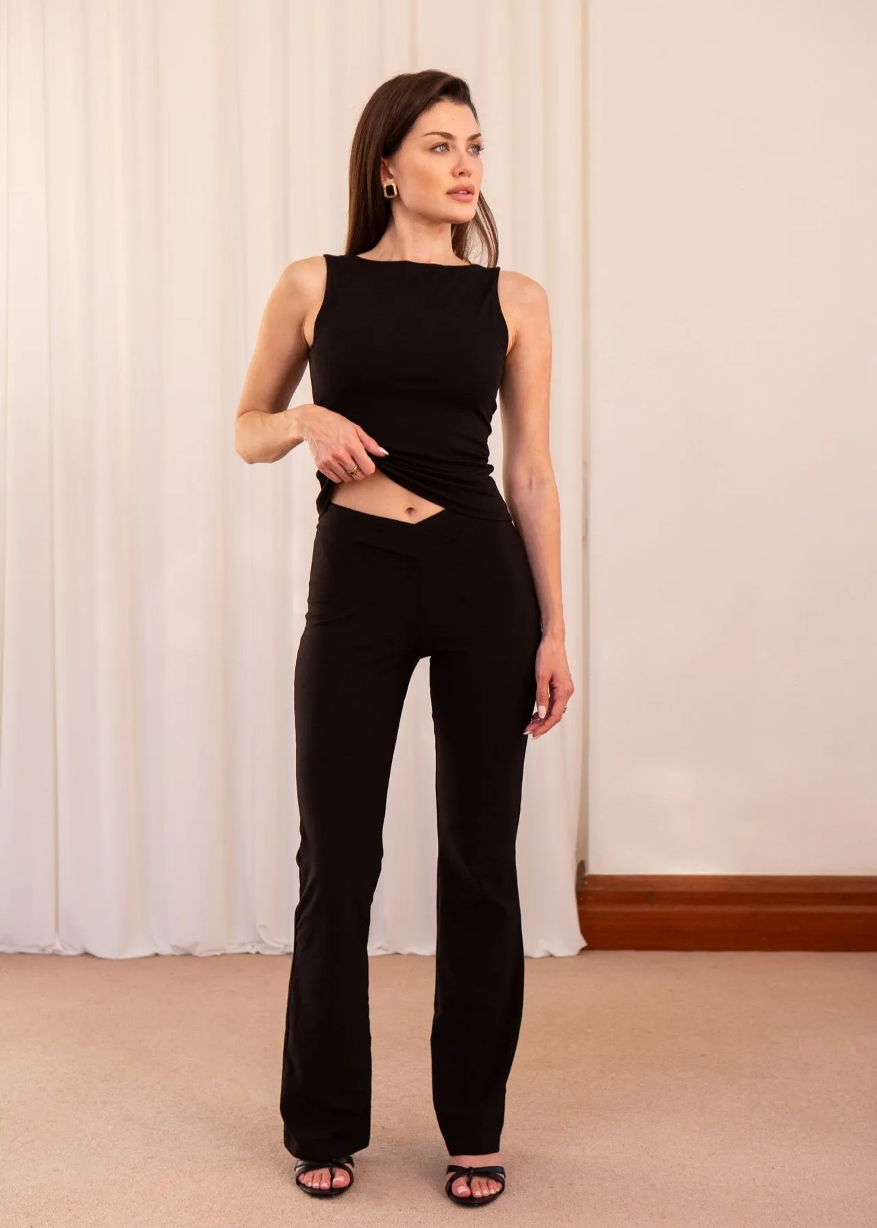 Bamboo Trousers with V-Front