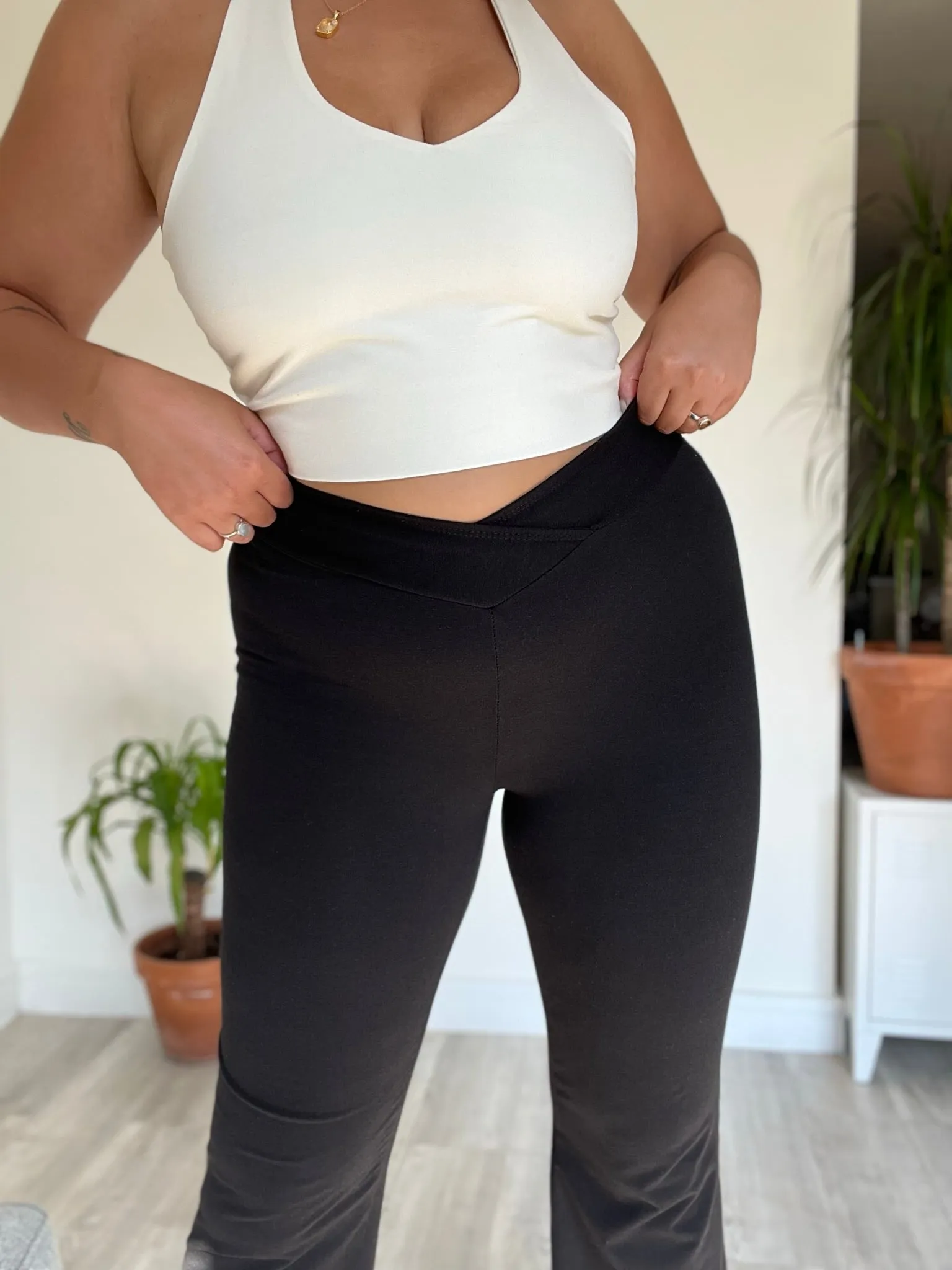 Bamboo Trousers with V-Front