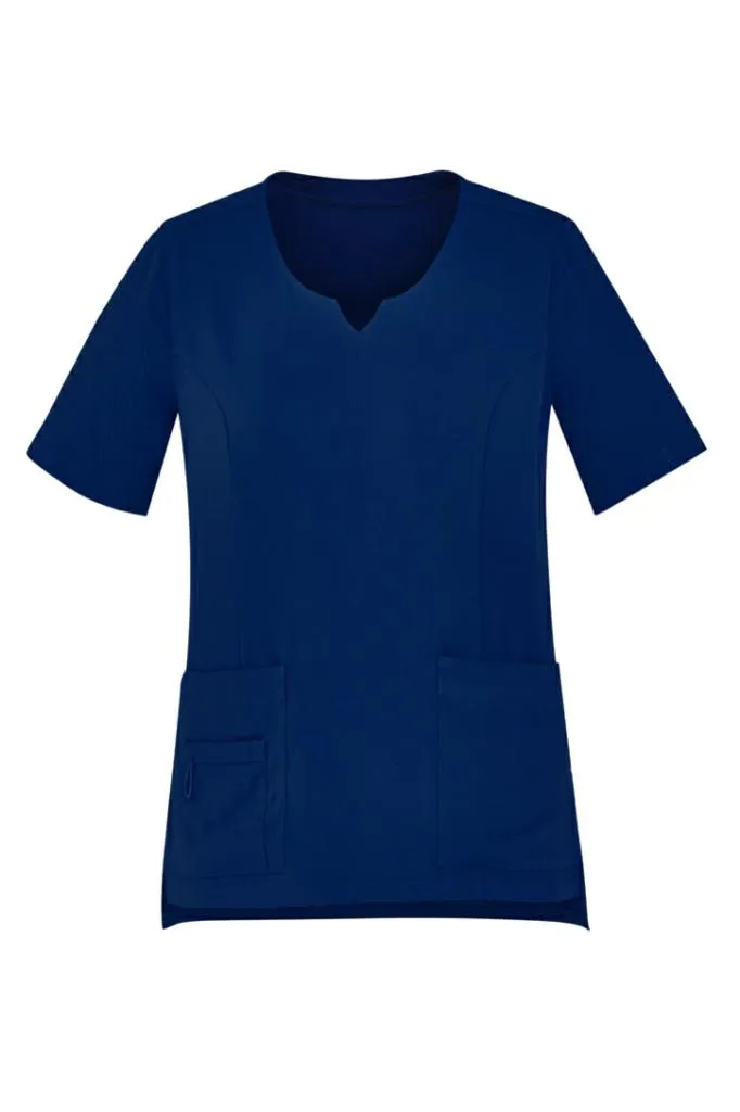 Biz Care CST942LS Womens Round Neck Scrub Top