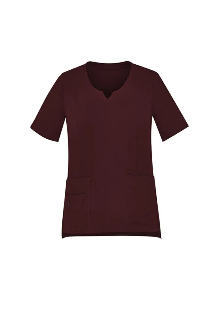 Biz Care CST942LS Womens Round Neck Scrub Top