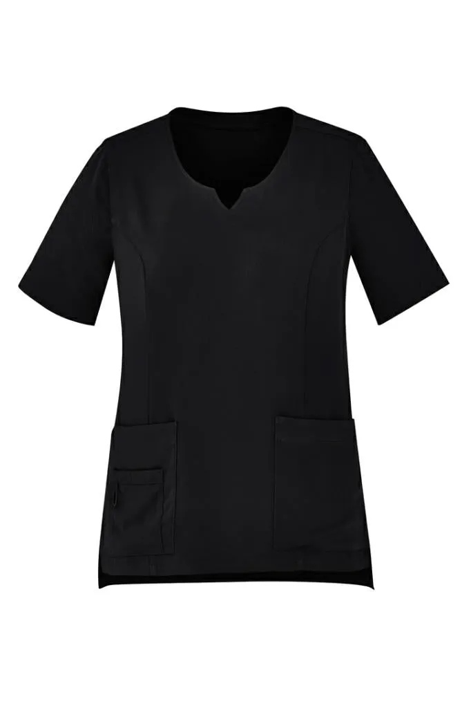 Biz Care CST942LS Womens Round Neck Scrub Top