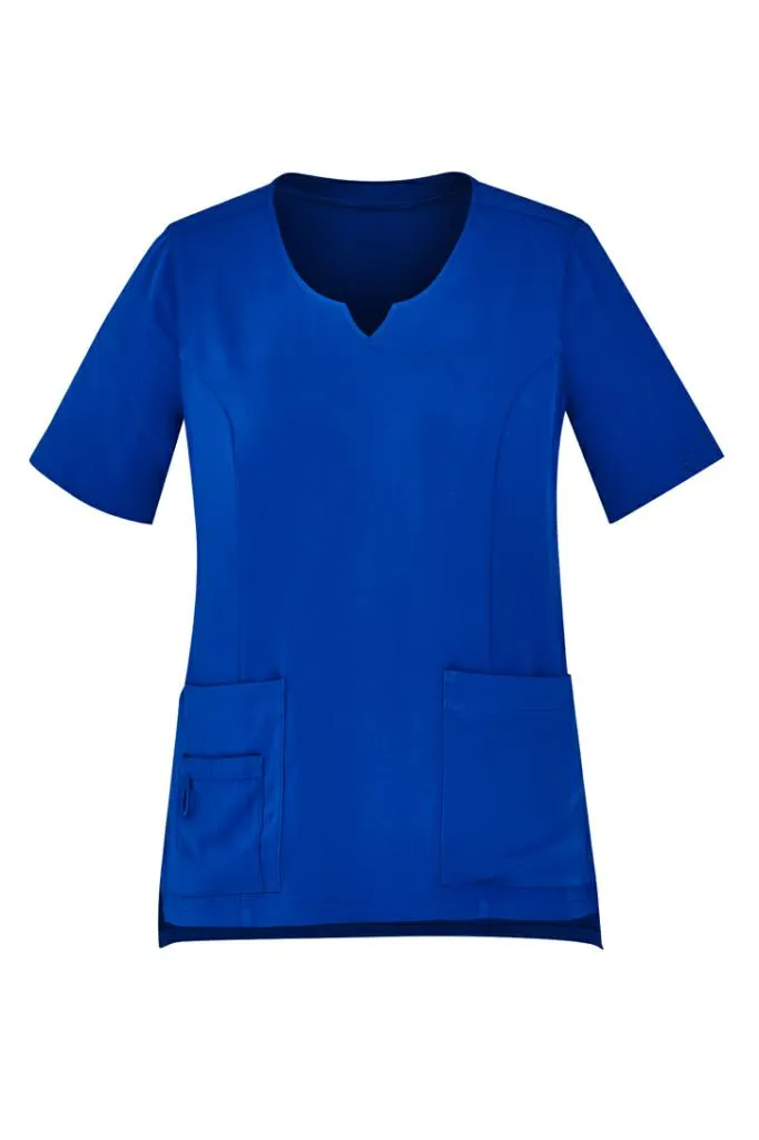Biz Care CST942LS Womens Round Neck Scrub Top