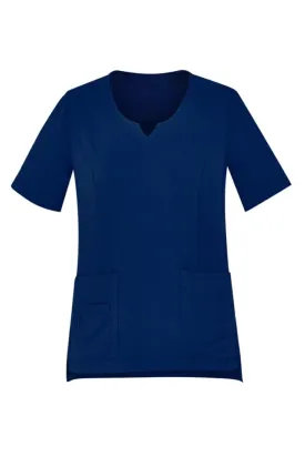 Biz Care CST942LS Womens Round Neck Scrub Top