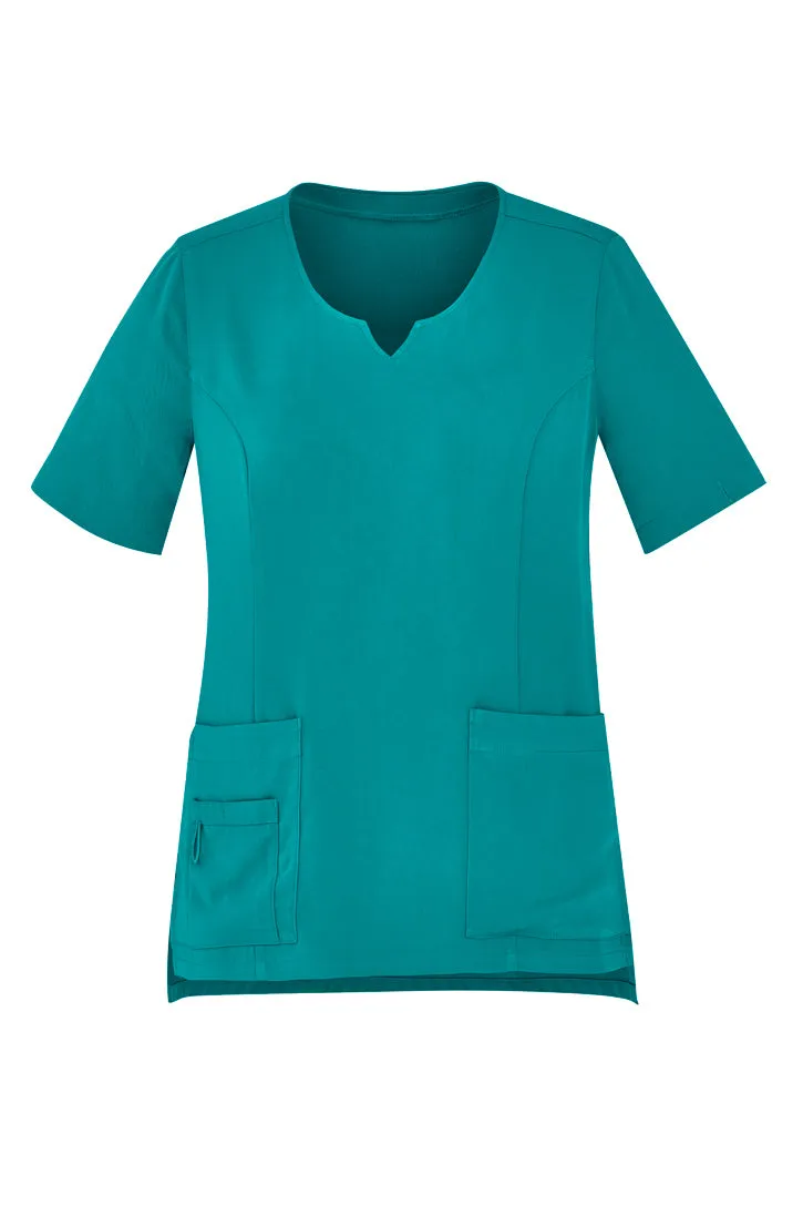 Biz Care Womens Avery  Round Neck Scrub Top (CST942LS)