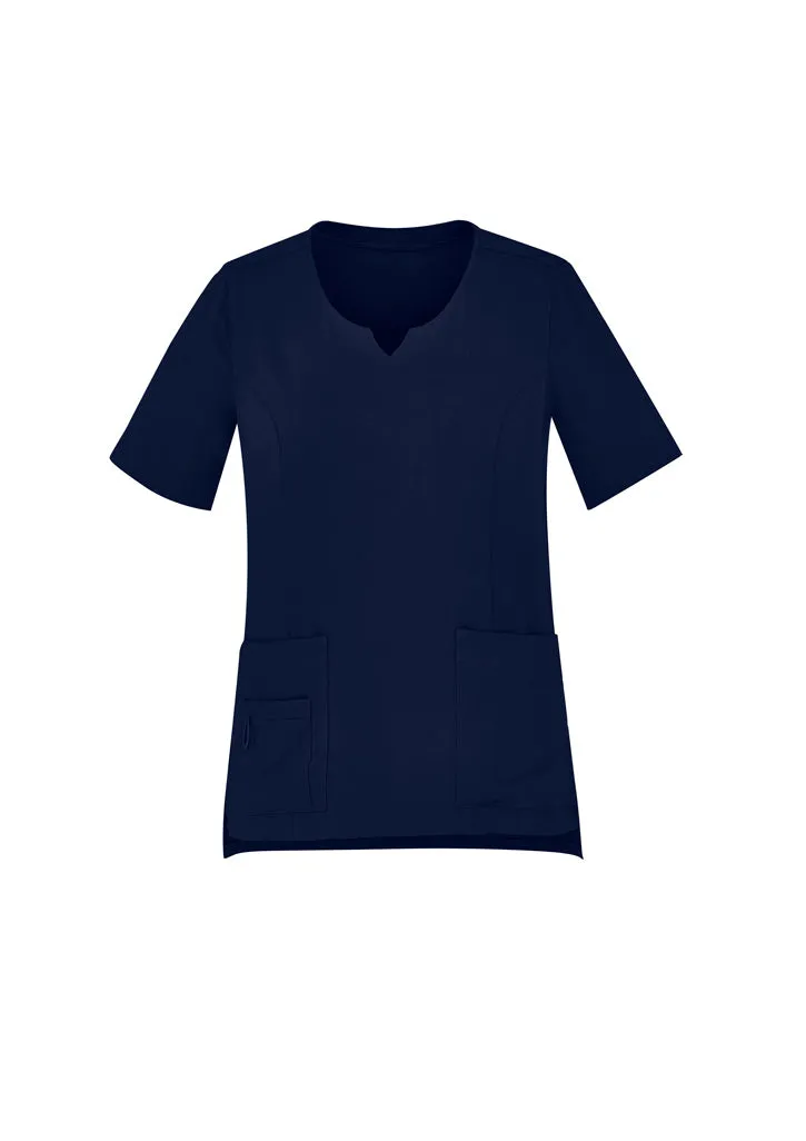 Biz Care Womens Avery  Round Neck Scrub Top (CST942LS)