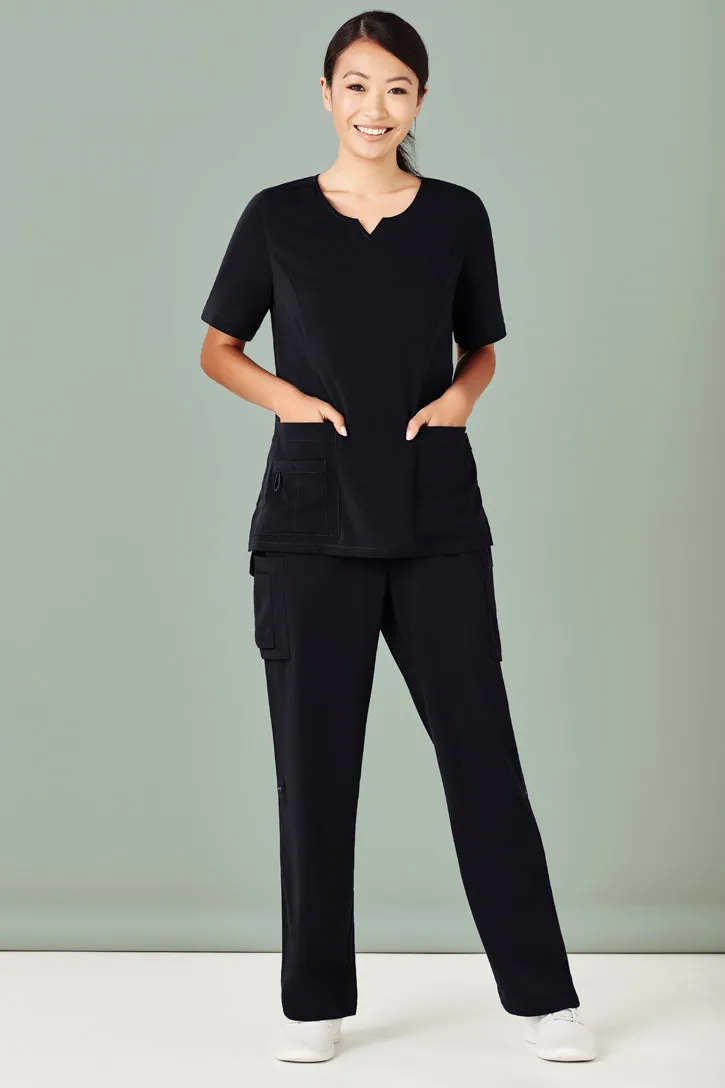 Biz Care Womens Avery  Round Neck Scrub Top (CST942LS)