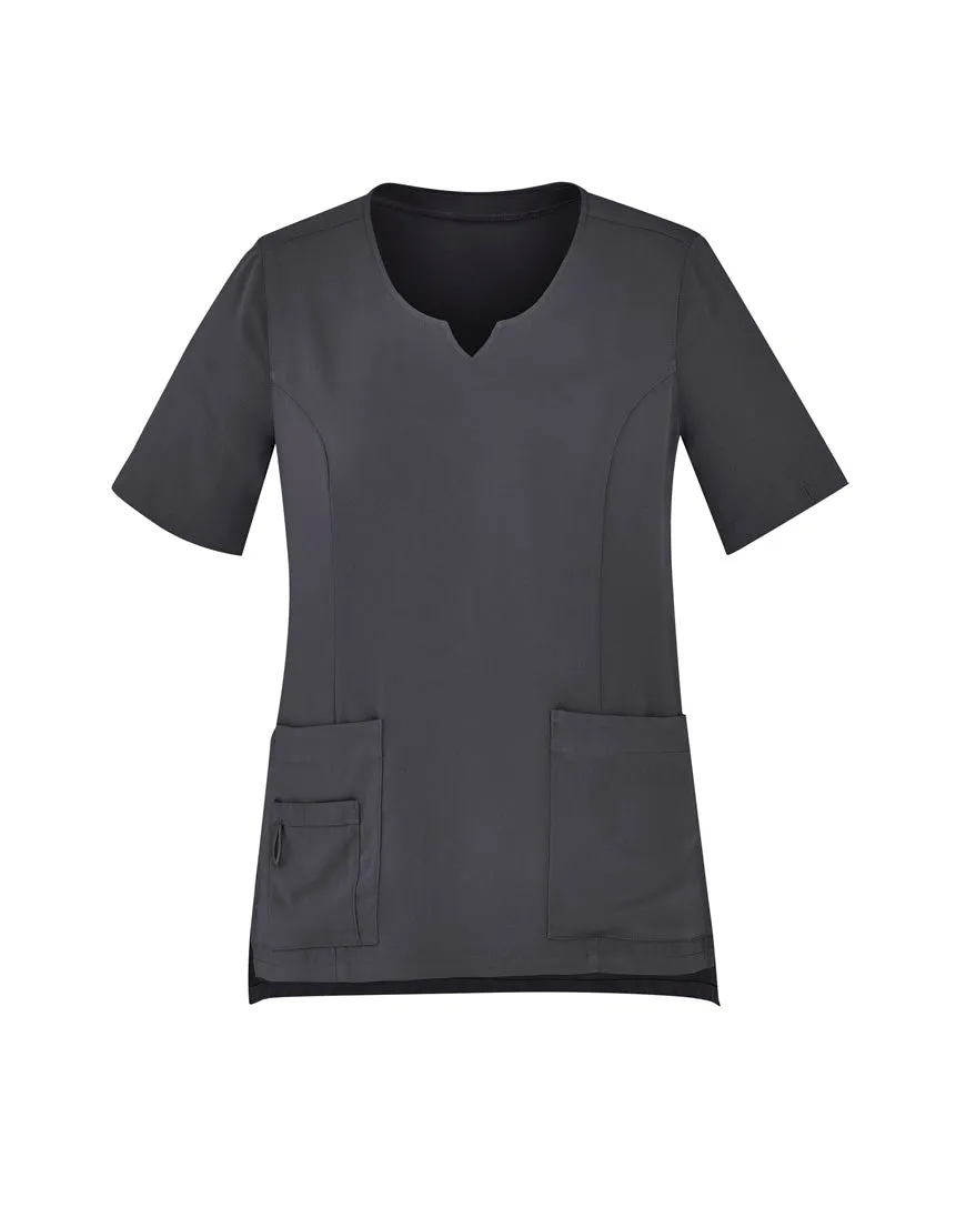 Biz Care Womens Avery  Round Neck Scrub Top (CST942LS)
