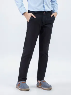 Black Cotton/Linen Casual Trouser