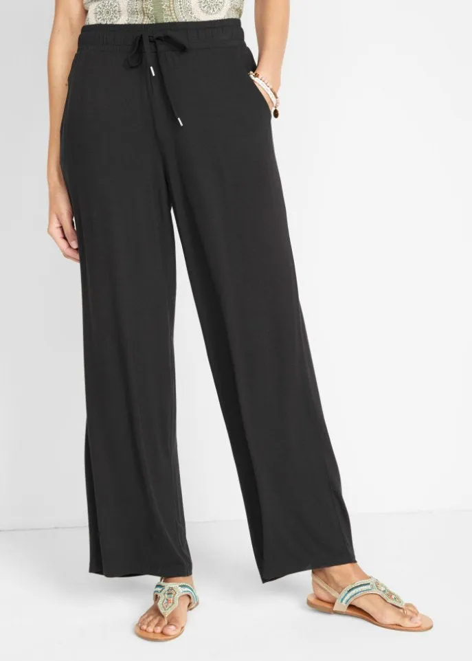 Bpc Bonprix Collection Drawstring Jersey Trousers, Black