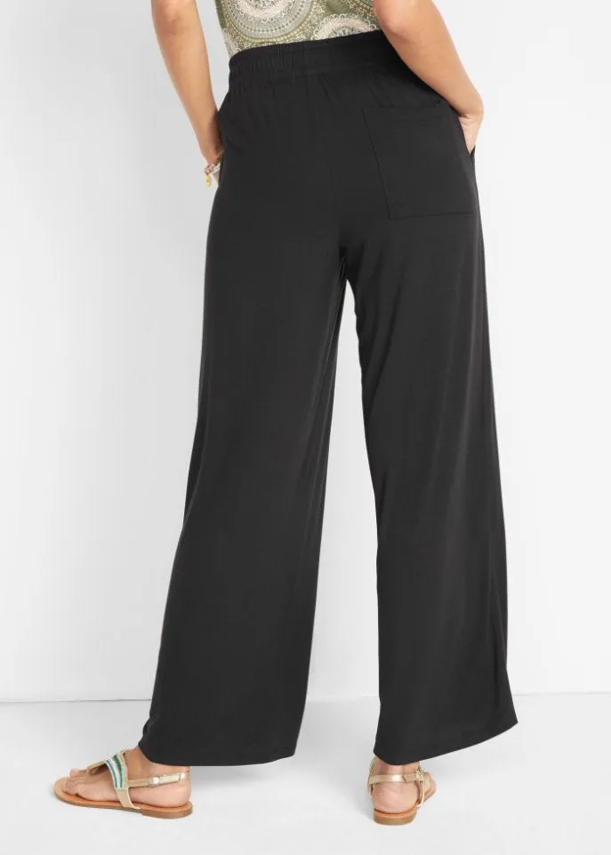 Bpc Bonprix Collection Drawstring Jersey Trousers, Black