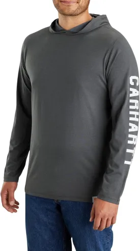 Carhartt Men's Force Relaxed Fit Midweight Long-Sleeve Logo Graphic Hooded T-Shirt