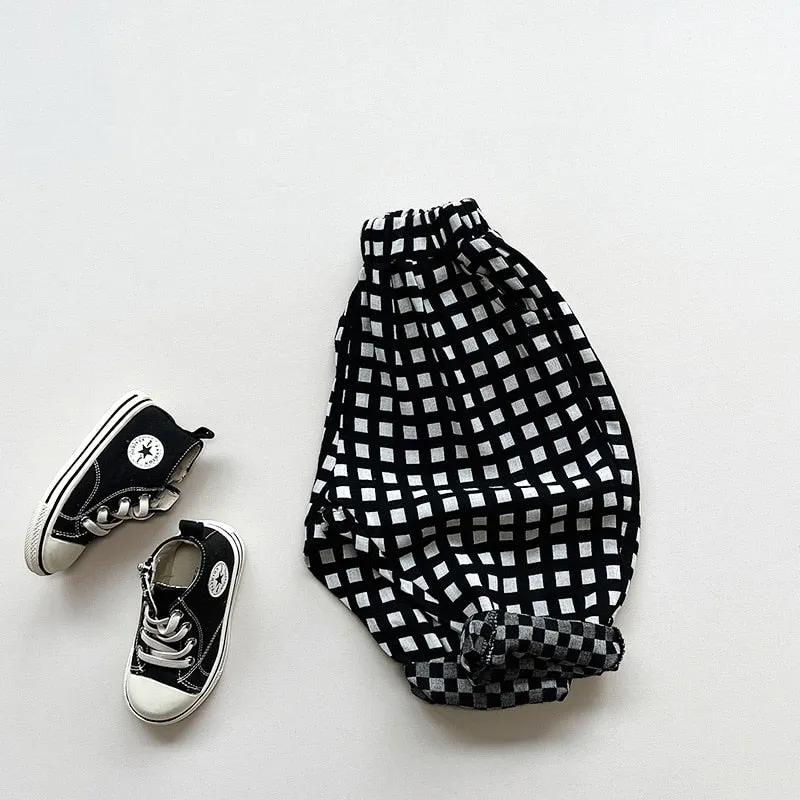 Casual Harem Lightweight Plaid Pants