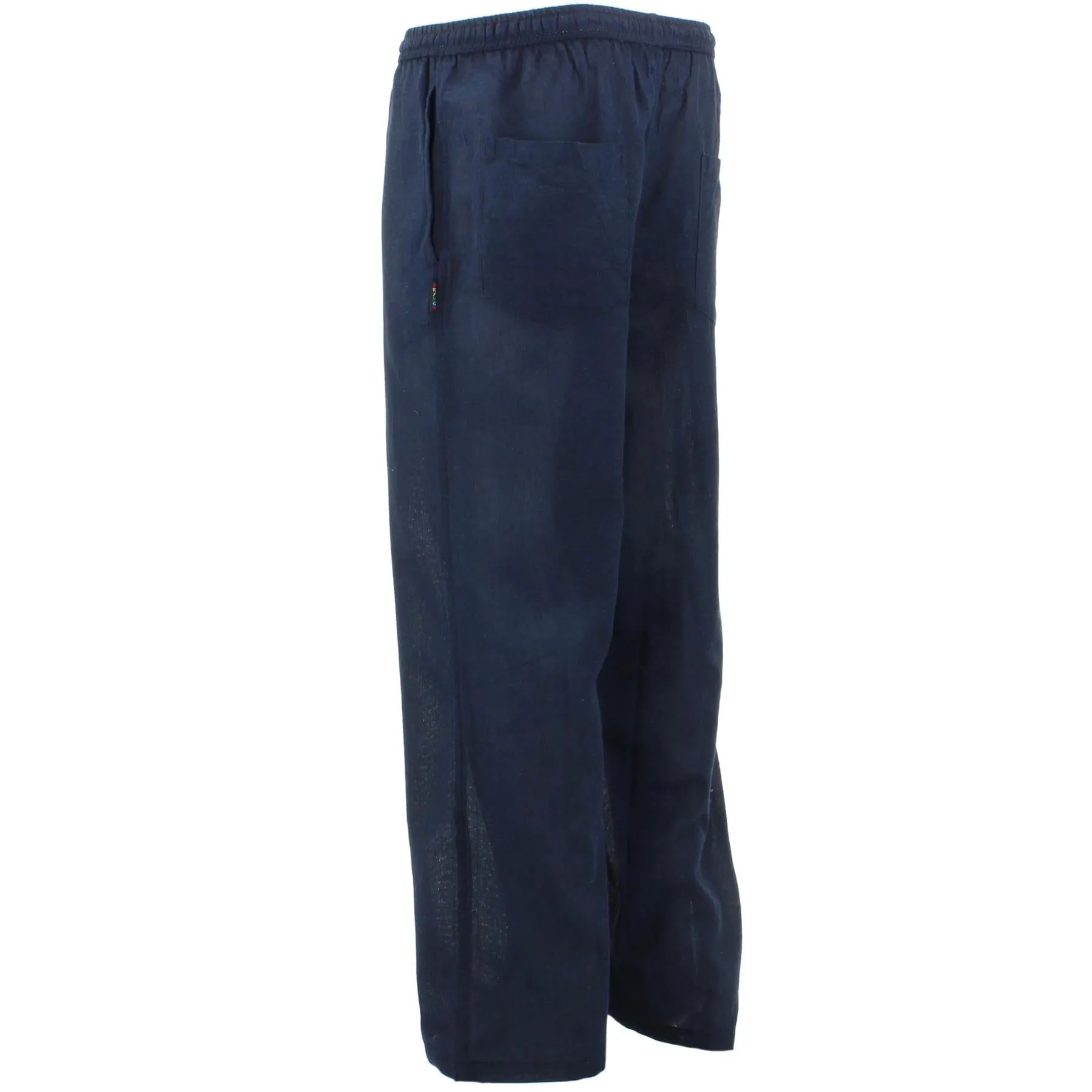 Lightweight Blue Nepalese Cotton Trousers - Classic Plain Style