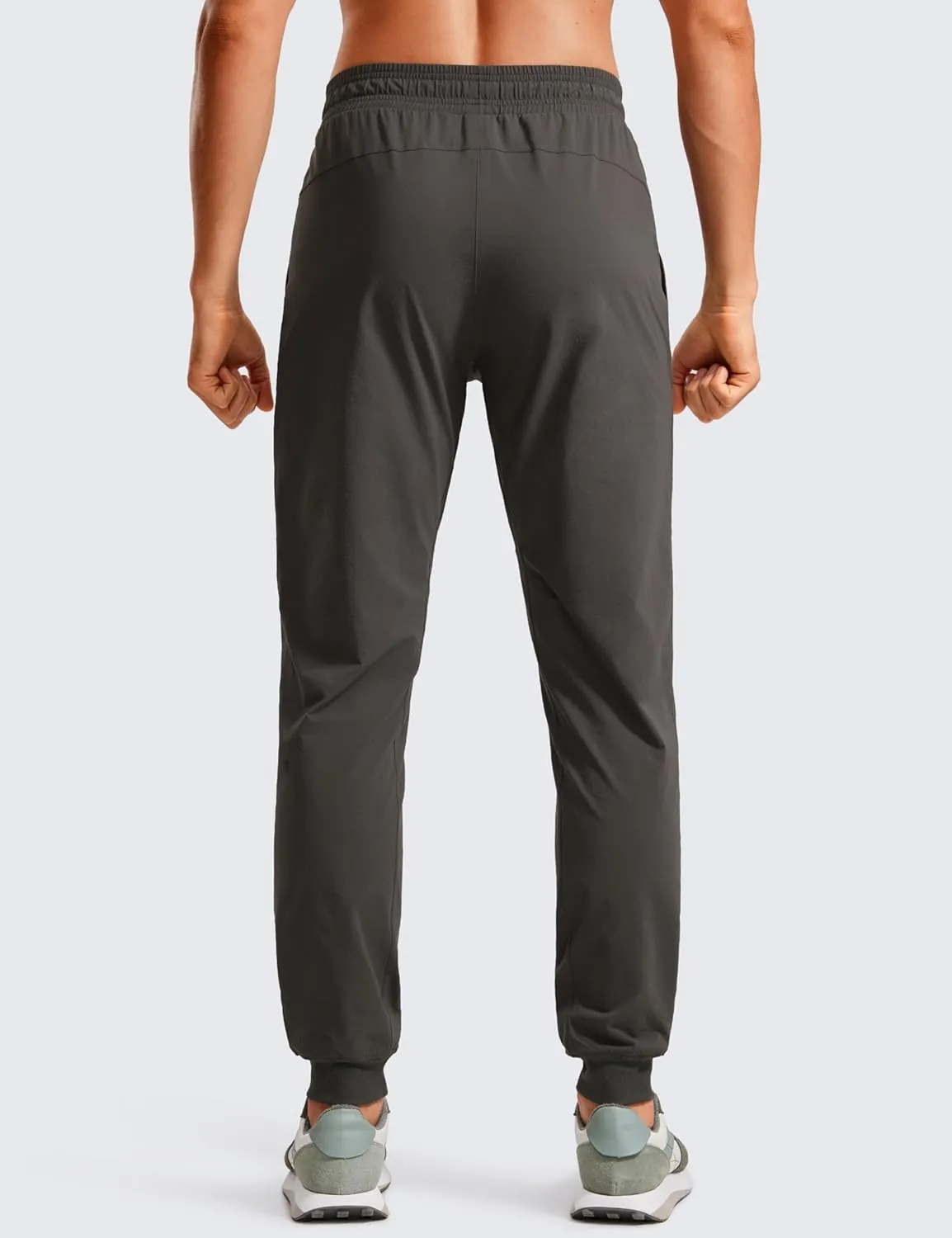 CRZ YOGA Athletic Joggers for Men 29"/31" Lightweight Water Resistant Outdoor Workout Pants with Zip Pockets