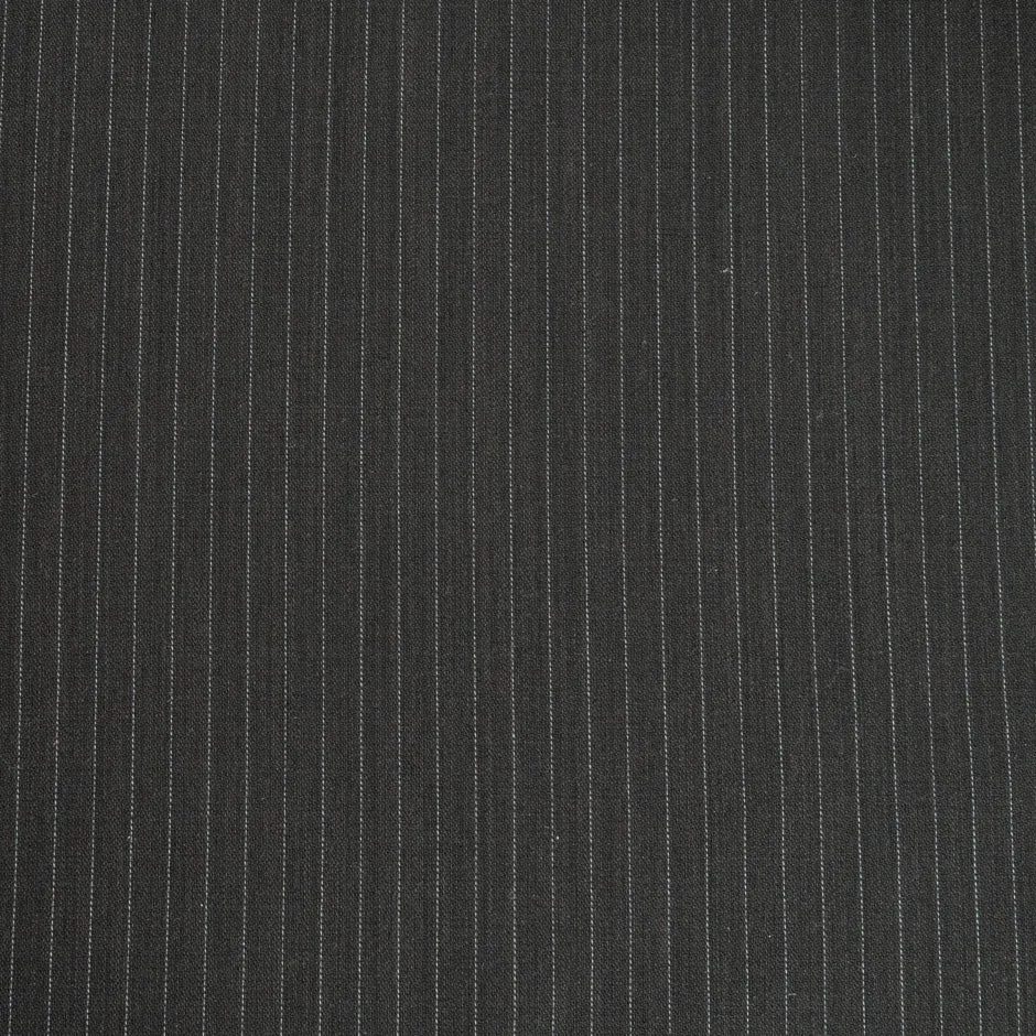 Dark Brown Pinstriped Double Faced Super 120s Wool
