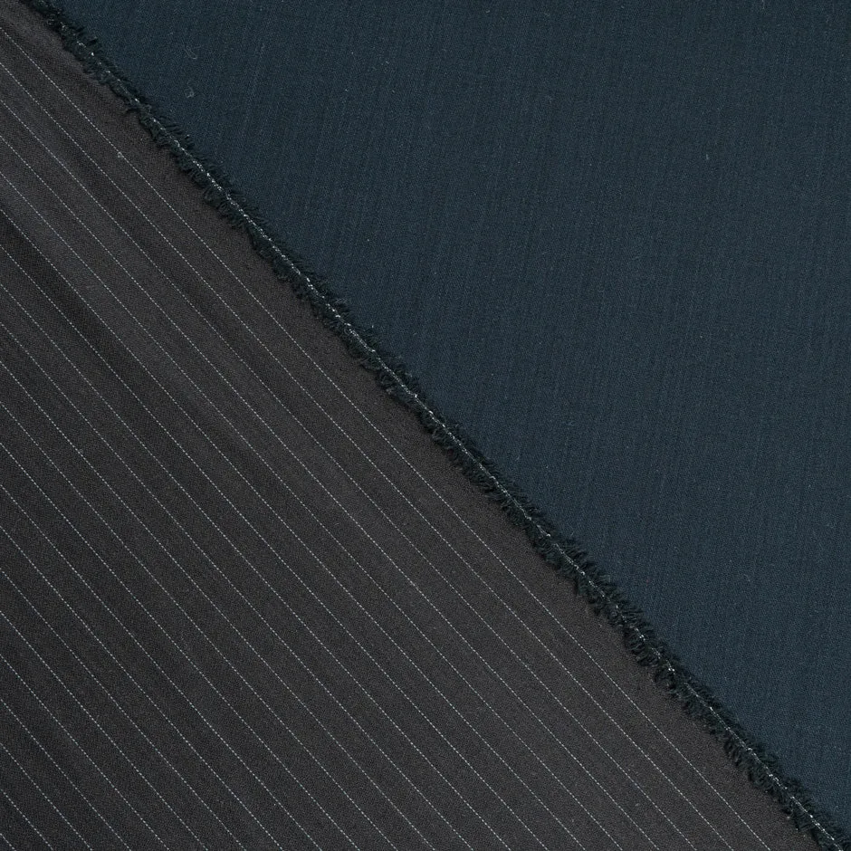 Dark Brown Pinstriped Double Faced Super 120s Wool