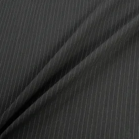 Dark Brown Pinstriped Double Faced Super 120s Wool
