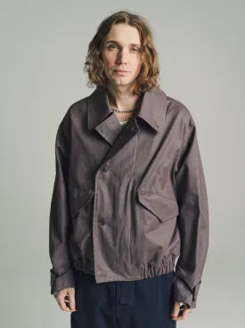 Deep Mauve Coated Cotton Boxy Blouson