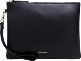 DORIS&JACKY Lambskin Leather Wristlet Clutch Purse For Women Large Soft Designer Wallet With Strap