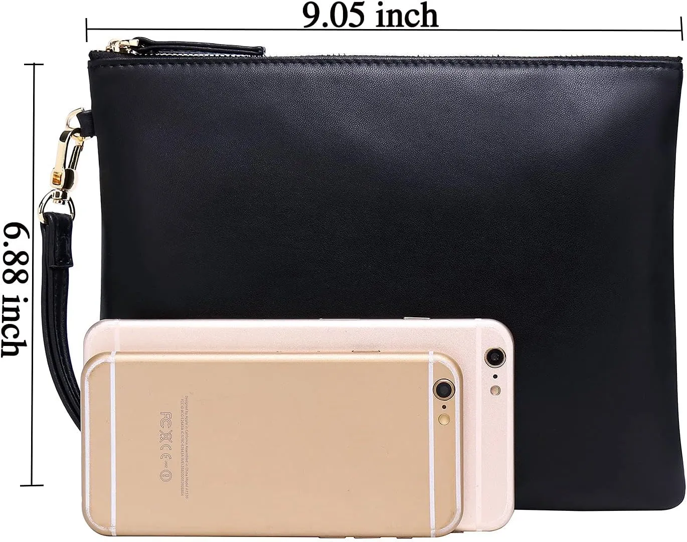 DORIS&JACKY Lambskin Leather Wristlet Clutch Purse For Women Large Soft Designer Wallet With Strap