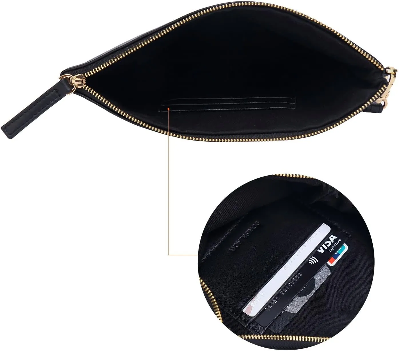 DORIS&JACKY Lambskin Leather Wristlet Clutch Purse For Women Large Soft Designer Wallet With Strap