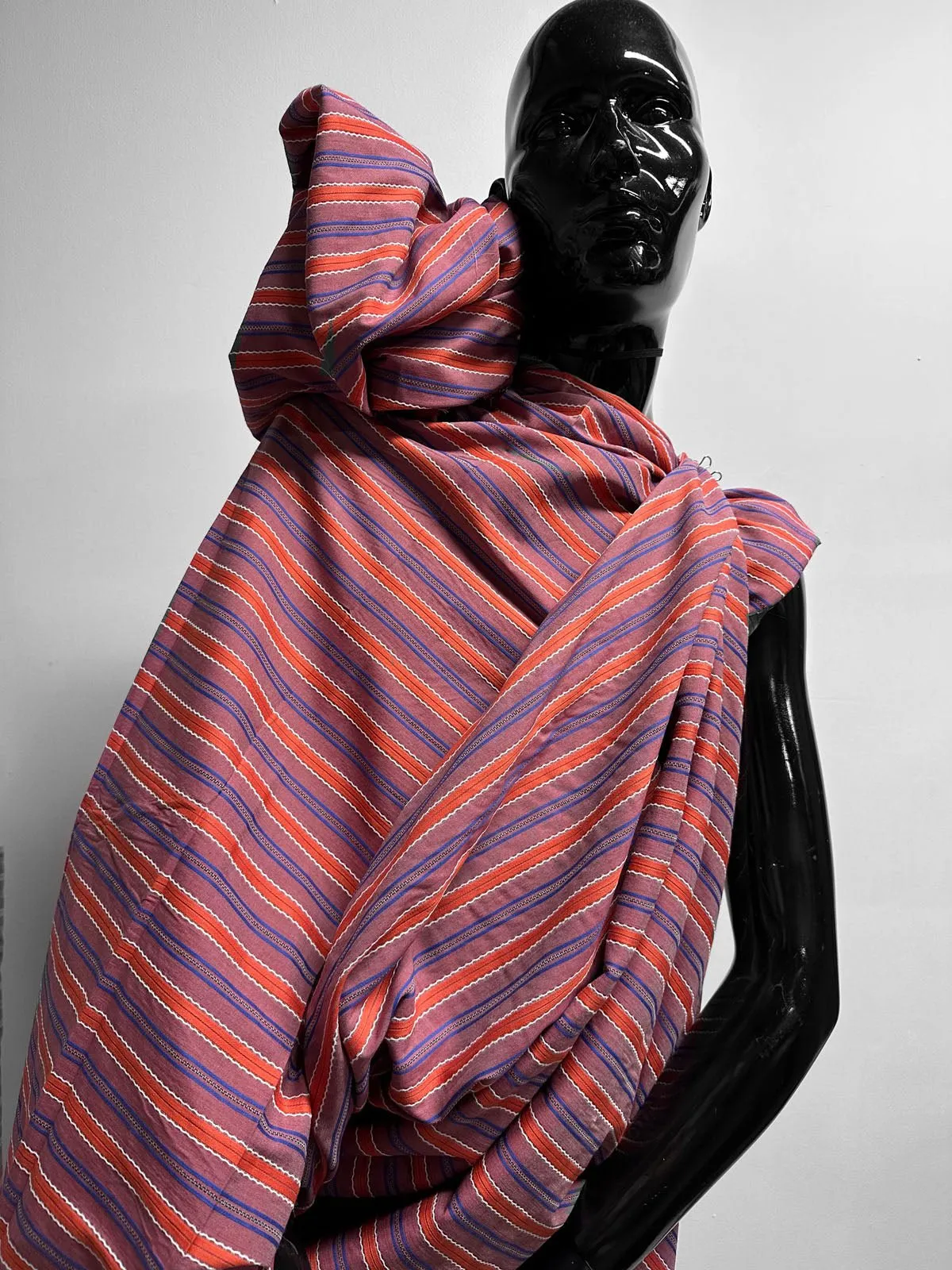 Eastern Chambray Ribbon Striped Sateen Stretch Cotton