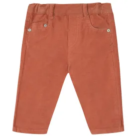 Fine Rib Corduroy Baby Pants - Terracotta  - FINAL SALE