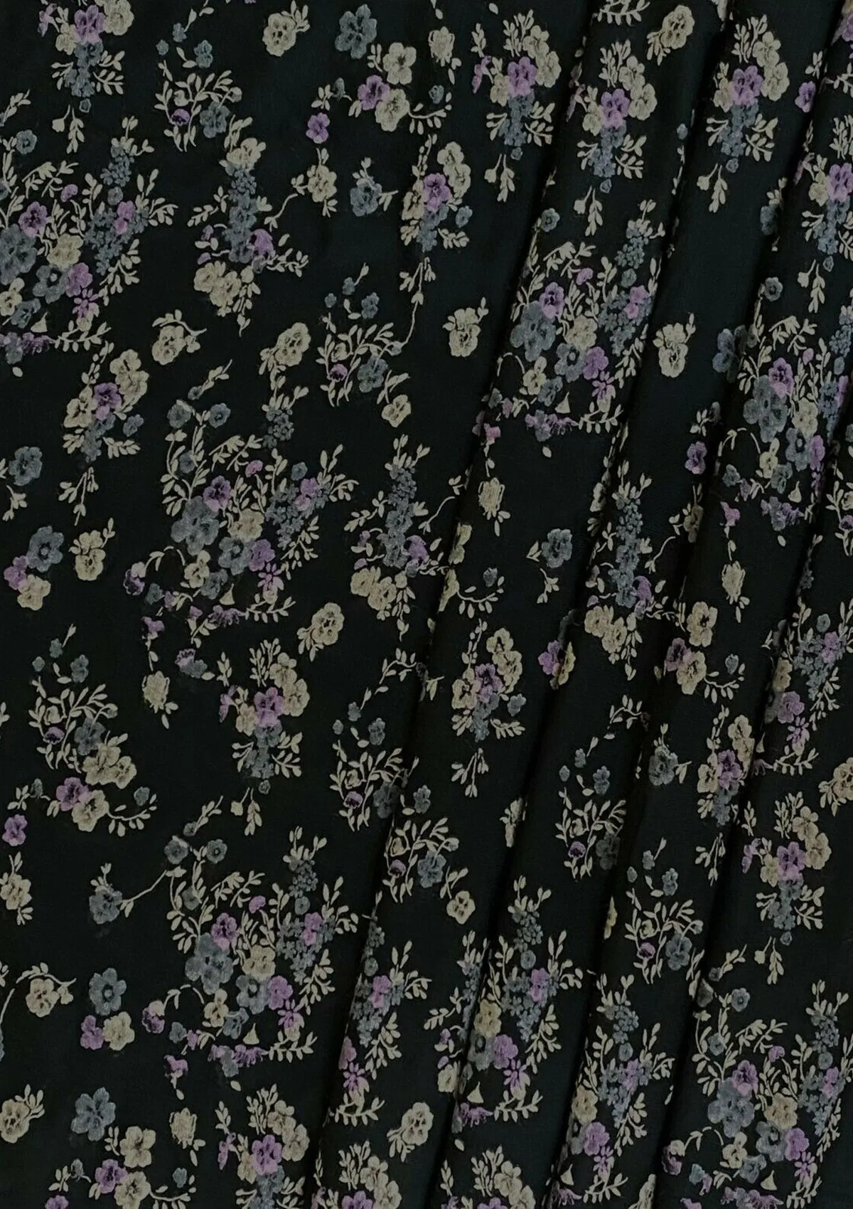 Flower Jersey Fabric Mini Floral Viscose Elastane 2-Way Stretch 61" Dressing
