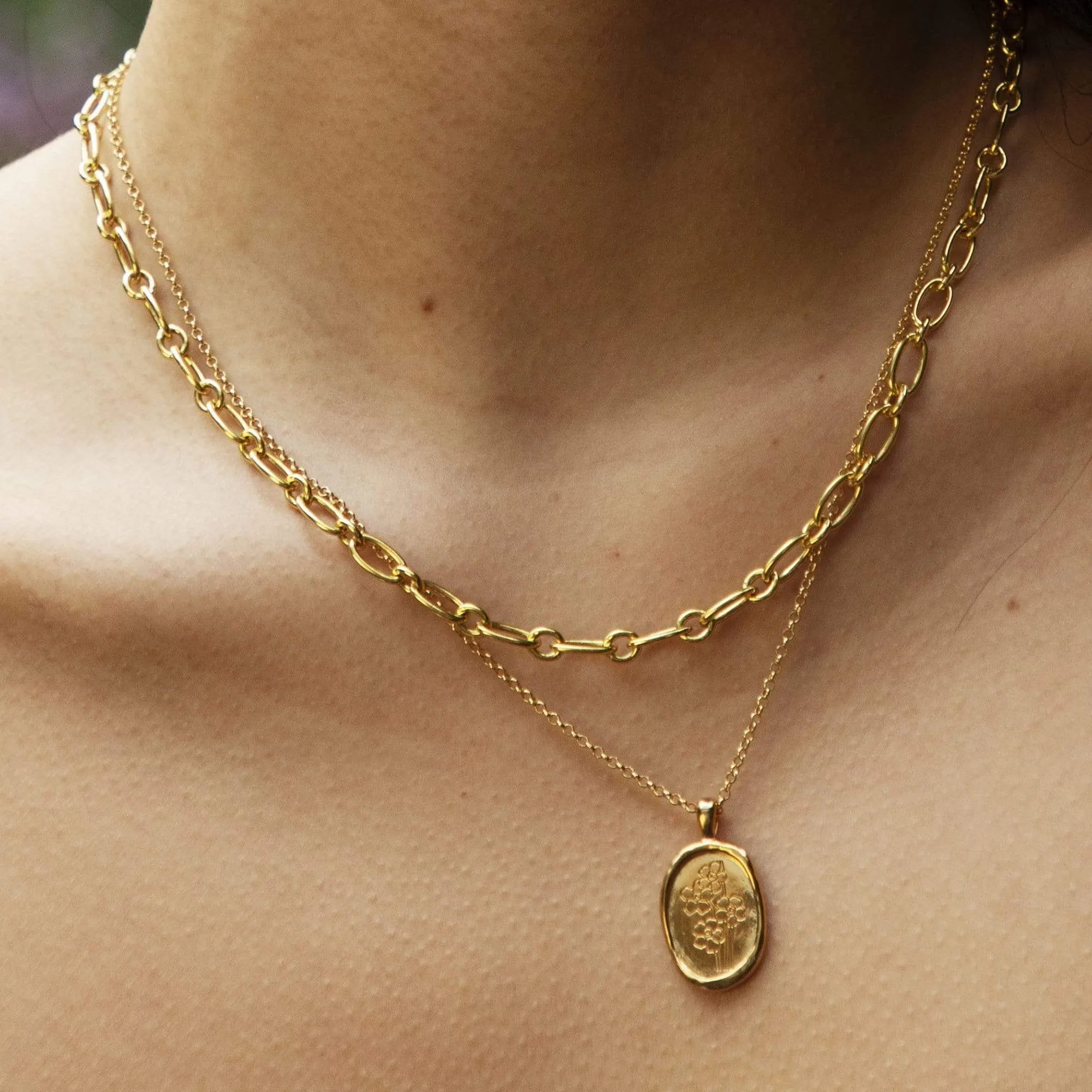Forget Me Not Necklace Flower 18ct Gold Plate