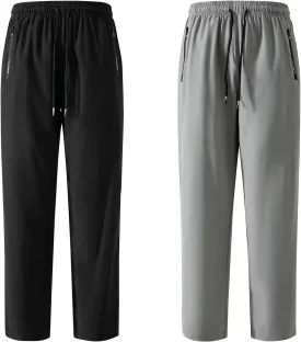 FoxQ Men's Sweatpants Quick Dry Jogger Hiking Pants with Secure Zipper Pockets Athletic Pants for Gym,Running,Workout