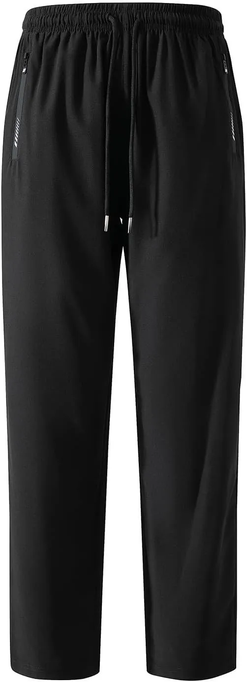 FoxQ Men's Sweatpants Quick Dry Jogger Hiking Pants with Secure Zipper Pockets Athletic Pants for Gym,Running,Workout