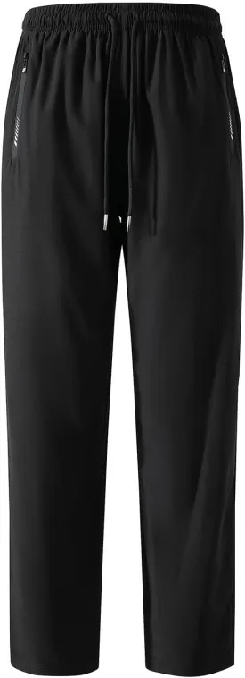 FoxQ Men's Sweatpants Quick Dry Jogger Hiking Pants with Secure Zipper Pockets Athletic Pants for Gym,Running,Workout