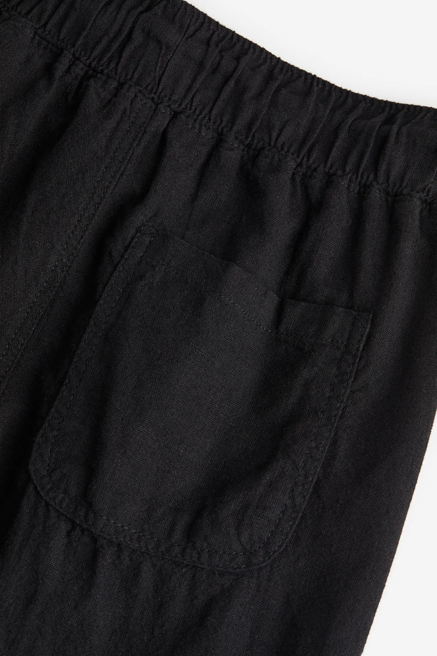 H&M Loose Fit Linen-blend trousers, black