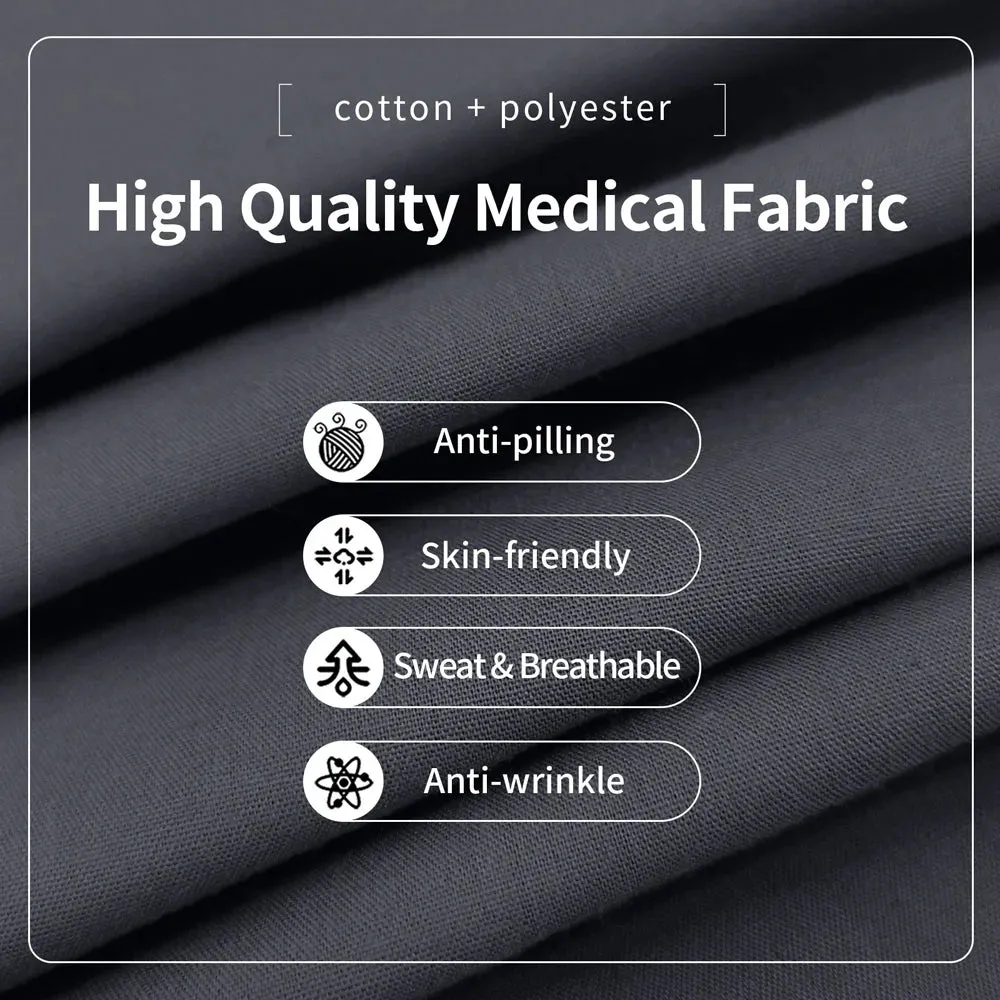 HC - Nursing Scrub Top: Versatile short sleeve uniform for surgery, pet care, and beauty salons